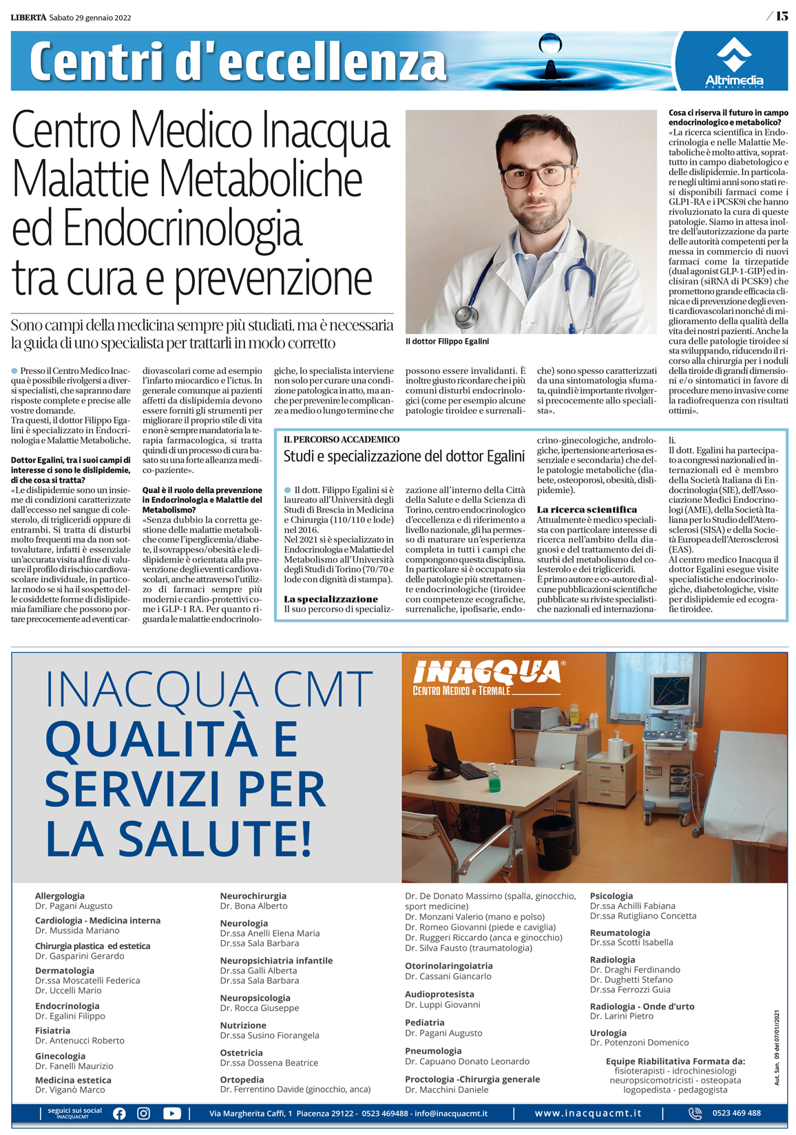 Malattie Metaboliche Endocrinologia Egalini articolo libertà